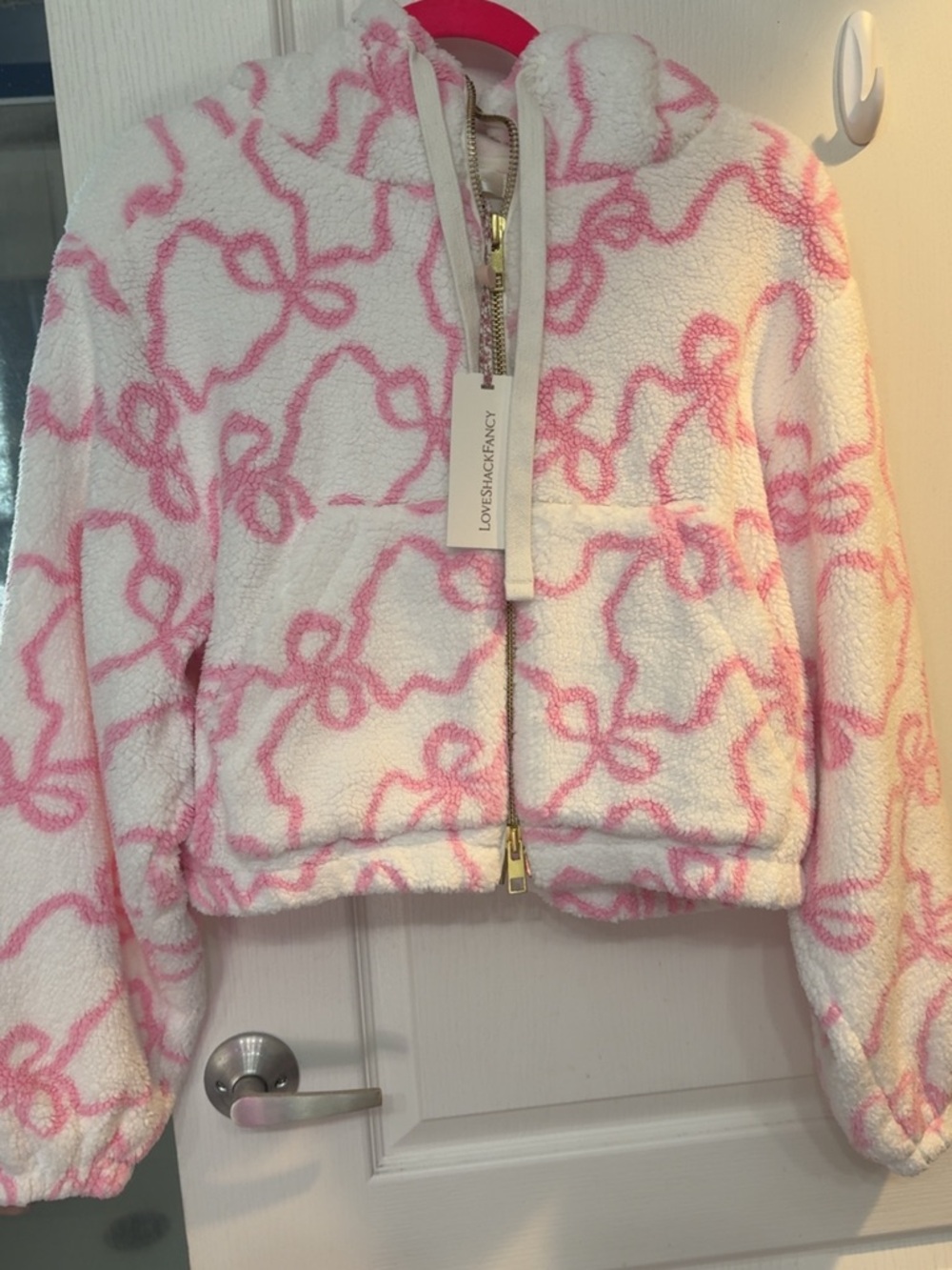 LOVE SHACK FANCY Darcelle Bomber Jacket Pastry Pink BNWT! Large- fits like a M-